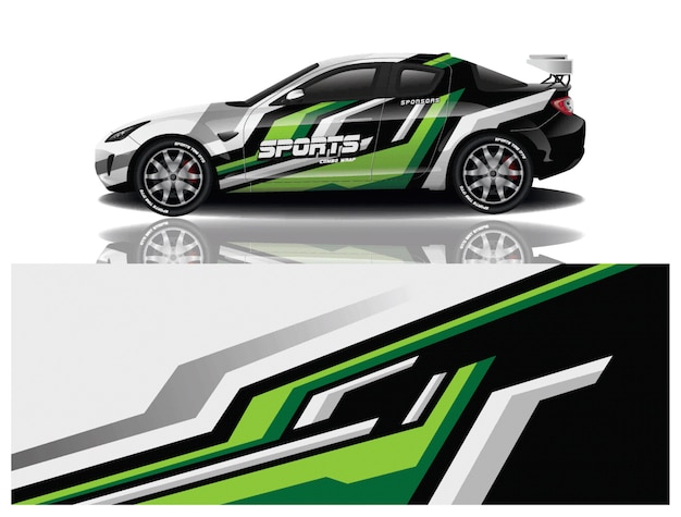 Sports car wrapping decal design