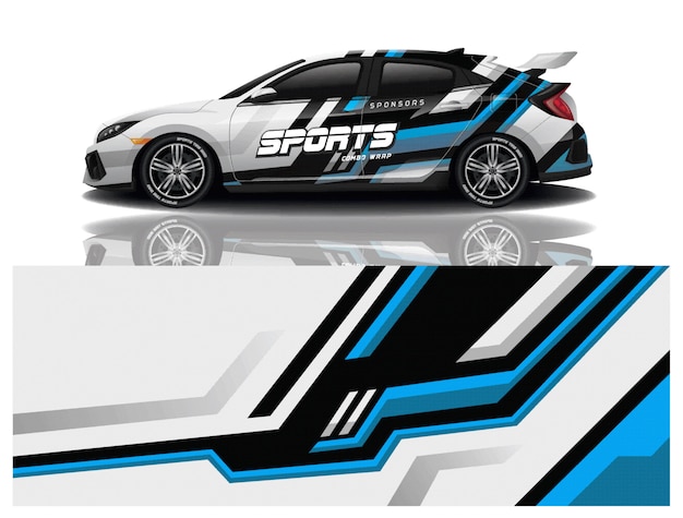 Sports car wrapping decal design