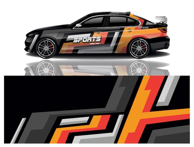 Sports car wrapping decal design