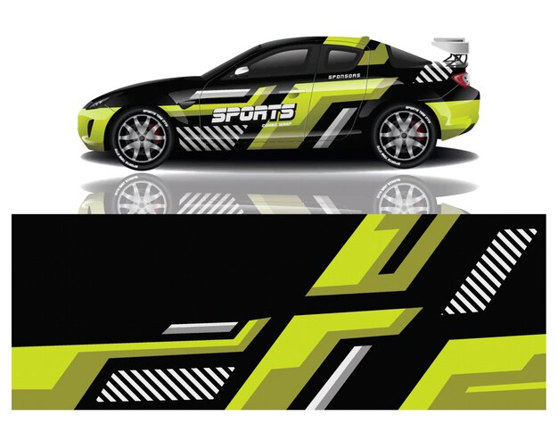 Sports car wrapping decal design