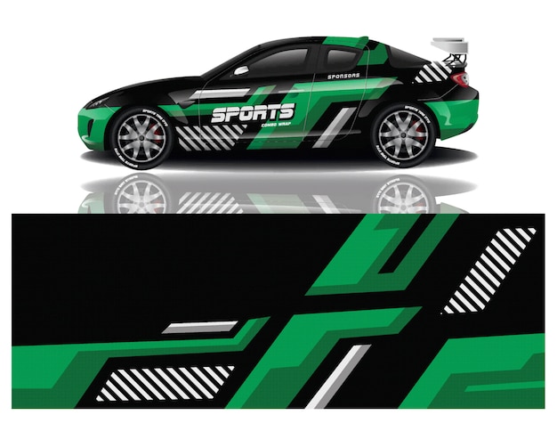 Sports car wrapping decal design