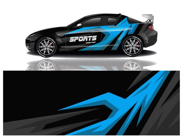 Sports car wrapping decal design