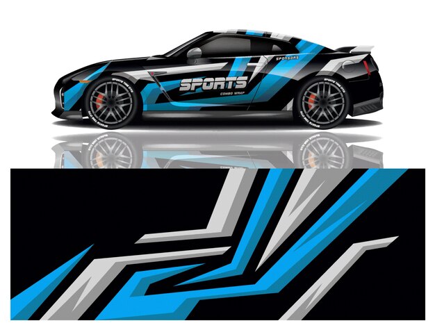 Sports car wrapping decal design