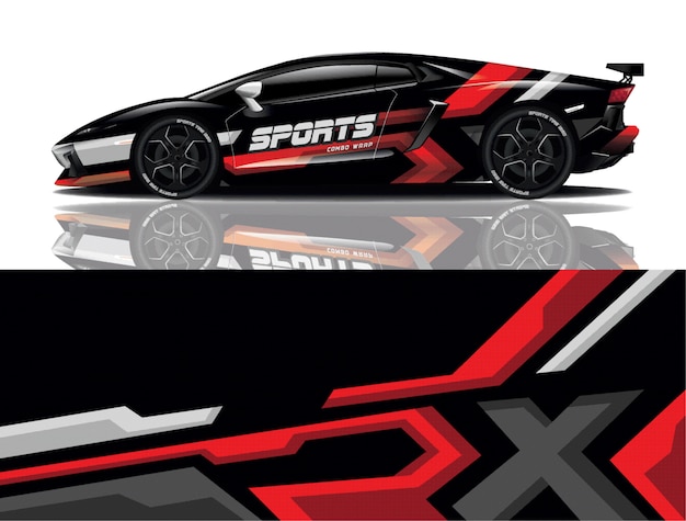 Sports car wrapping decal design