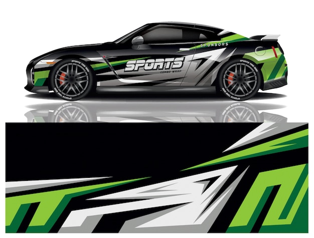 Sports car wrapping decal design