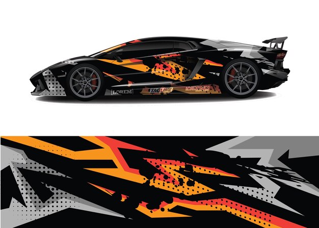 Sports Car Wrapping Decal Design