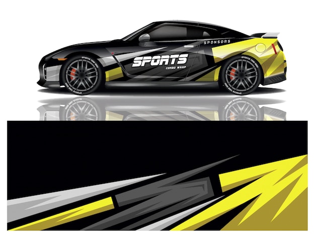 Sports car wrapping decal 