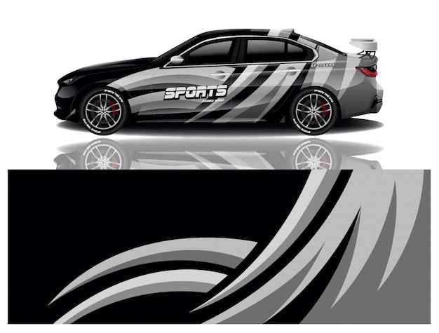 Sports car wrapping decal 