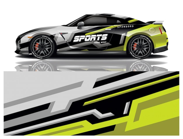 Sports car wrapping decal 