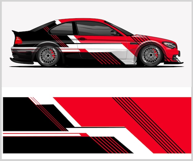 Sports car wrapping decal