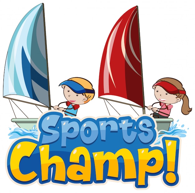 Campione sportivo con vela per bambini