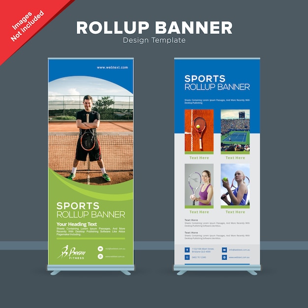 Modello di banner rollup sport club