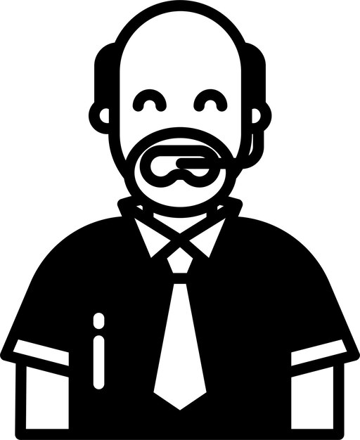 Vector sports commentary man glyph and line vector illustration