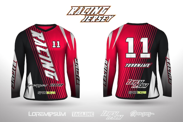 Sports design jersey for football racing cycling gaming jersey premium vector