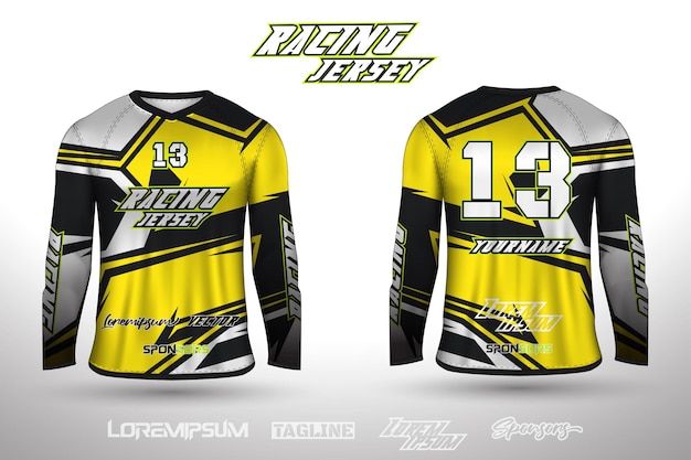 Sports design jersey for football racing cycling gaming jersey premium vector