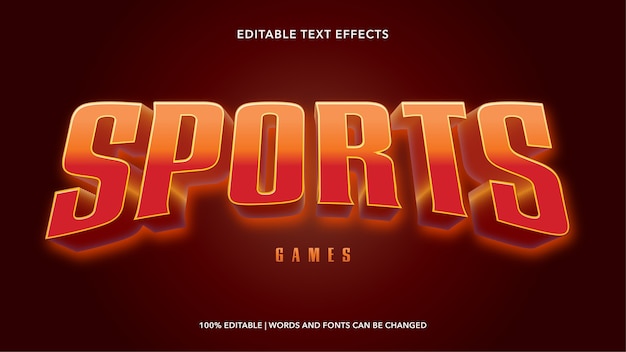 Vector sports editable text effects