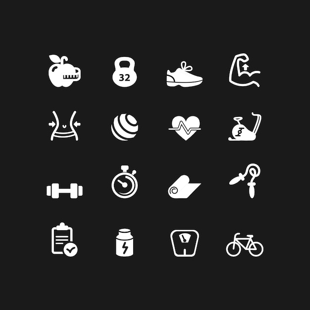 Sports equipment icon design collection