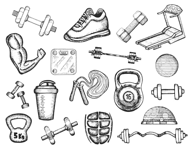 sketch man training dumbbell gym design Stock Vector Image  Art  Alamy