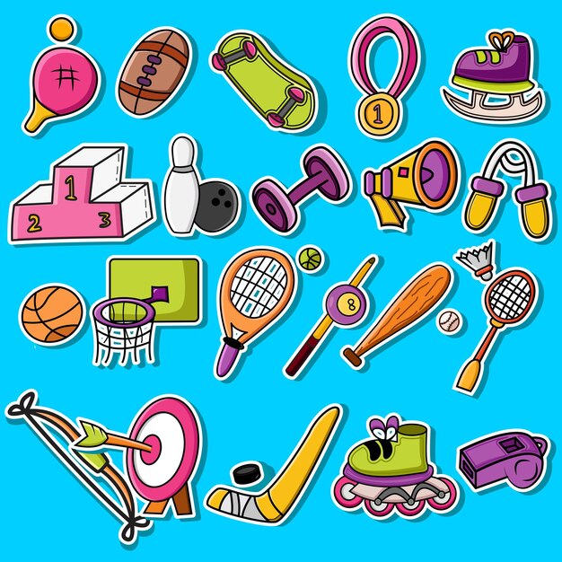 Vector sports equipment vector sticker