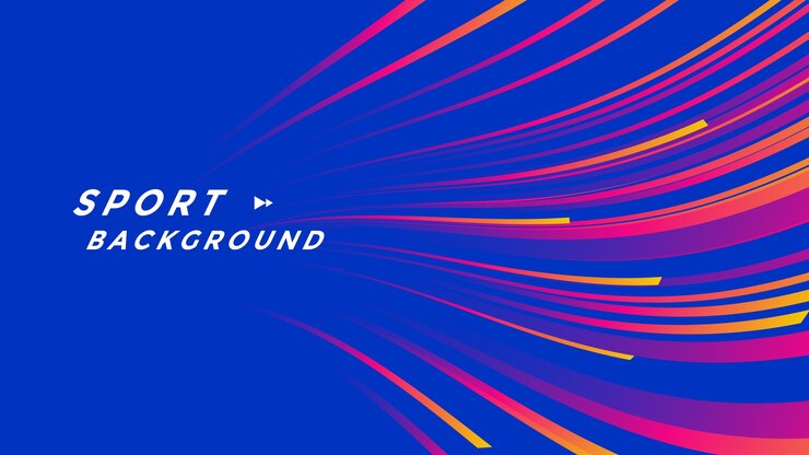 Sports event background design with gradient wave lines.