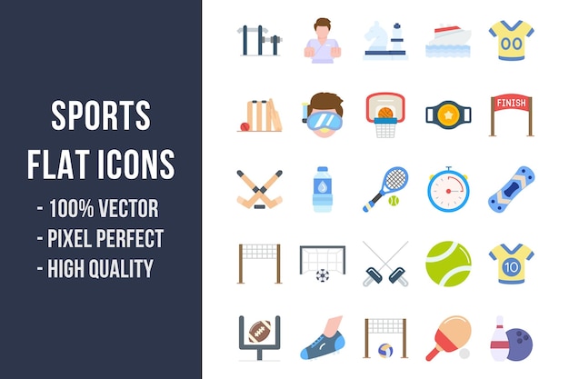 Sports Flat Multicolor Icons