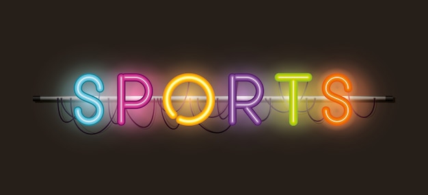 Sports fonts neon lights