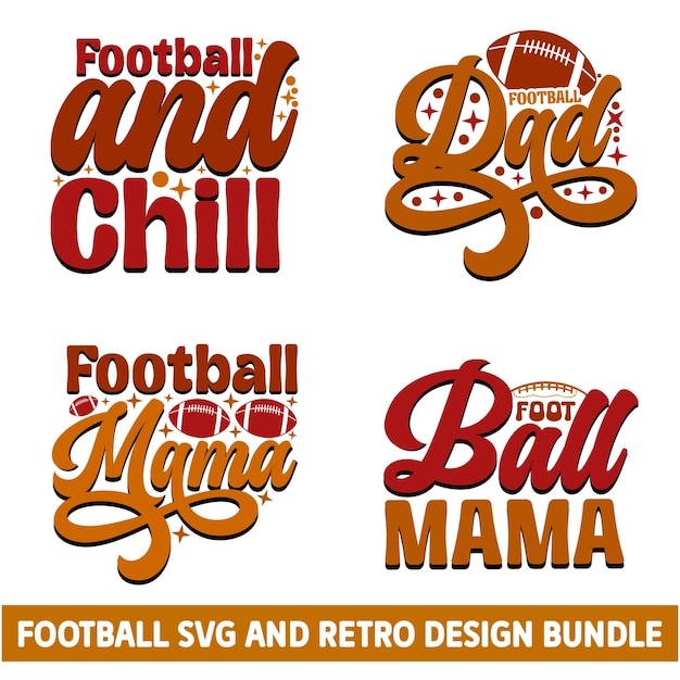 Sports Football SVG Design Bundle File Digital Download