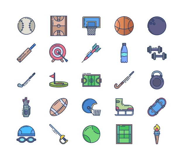 Sports and games icon set