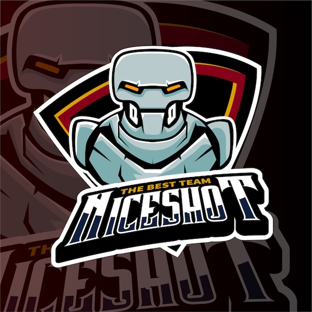 Sports gaming logo robots shooter