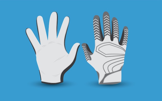 Спортивные перчатки привлекательный дизайн рисунка в черно-белой векторной иллюстрации
