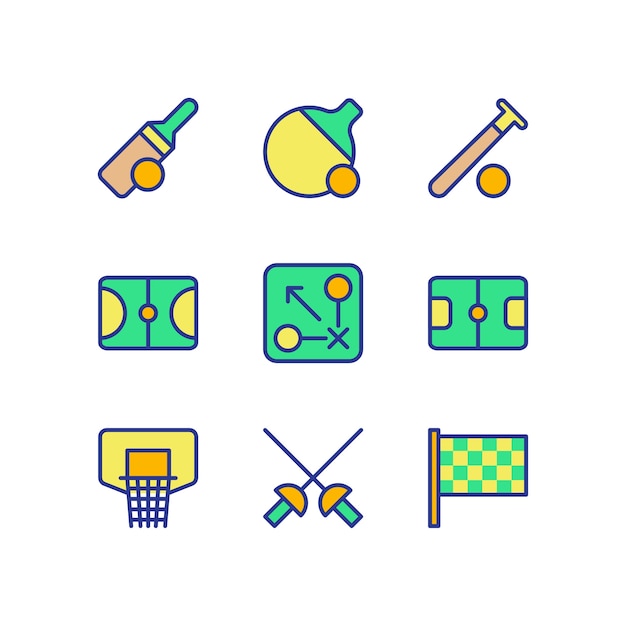 Sports icon set collection color