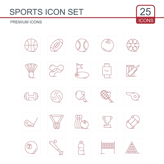 Sports icons set