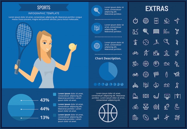 스포츠 Infographic 템플릿, 요소 및 아이콘