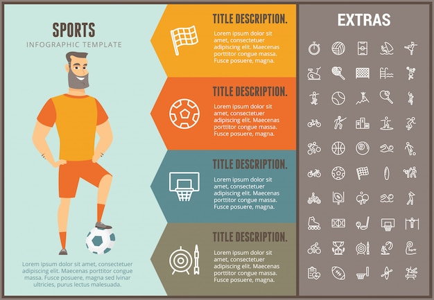 Sports infographic template, elements and icons