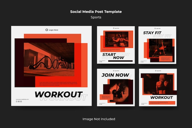 Vector sports instagram feed template