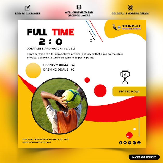 Sport instagram social media post banner web template premium vettoriale