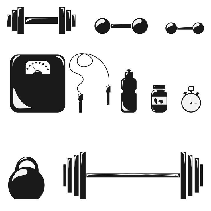 Vector sports inventory vector illustration fitness