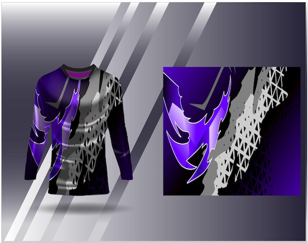 Вектор Спортивная футболка и футболка шаблон спортивный дизайн для футбола гоночных игр вектор футболки