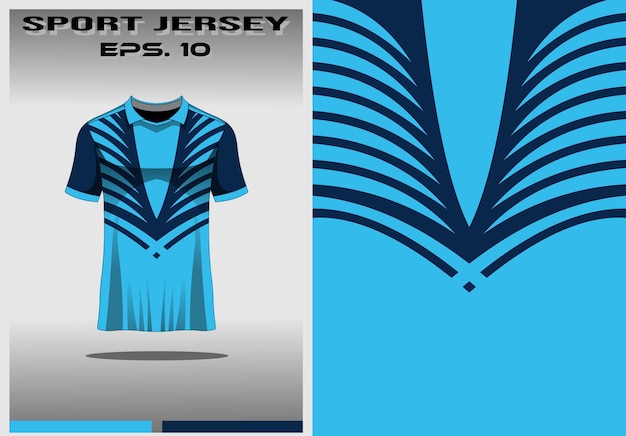 Modello di maglia sportiva blu per divise da squadra, maglia da calcio da corsa