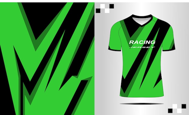 Дизайн спортивного трикотажа для гоночного трикотажа, велоспорт, футбольный матч, зеленый