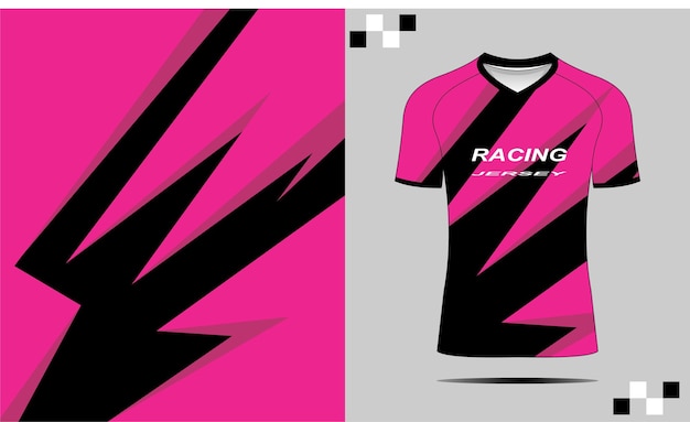 Design della maglia sportiva per il gioco di calcio in bicicletta rosa in jersey da corsa