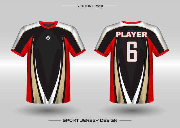 Modello di progettazione di jersey sportivo per squadra di calcio