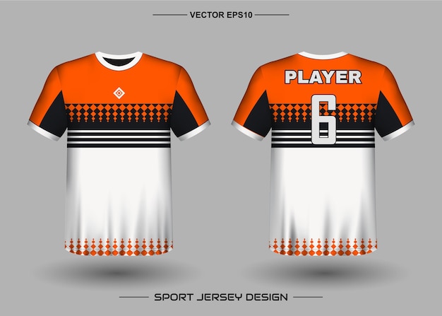 Sports jersey design template for soccer team