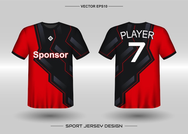 Sports jersey design template for soccer team