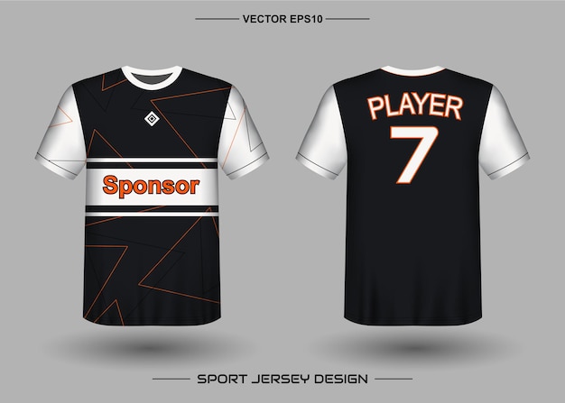 Sports jersey design template for soccer team