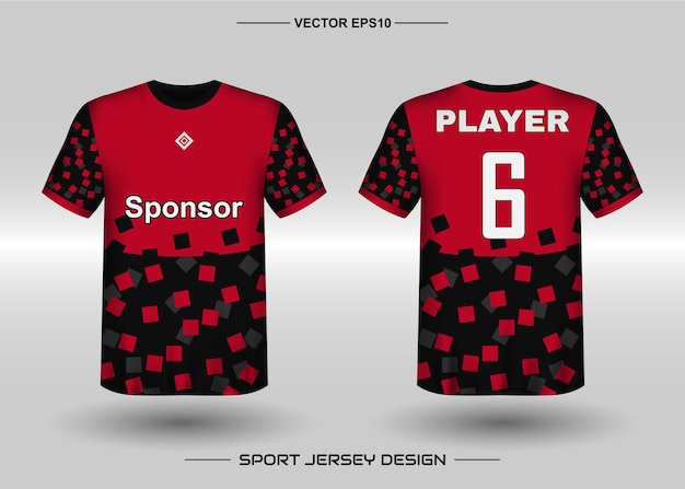 Sports jersey design template for soccer team