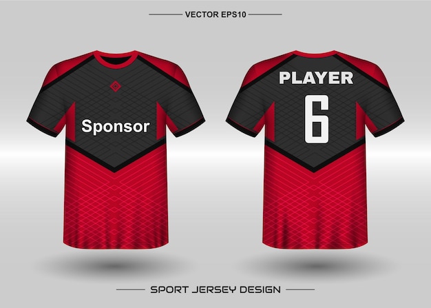 Sports jersey design template for soccer team