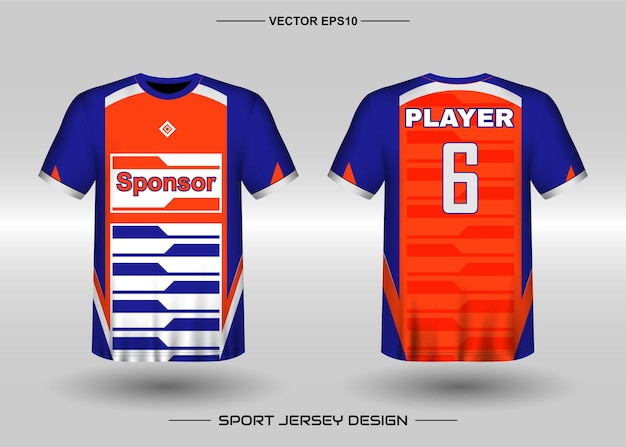 Sports jersey design template for soccer team