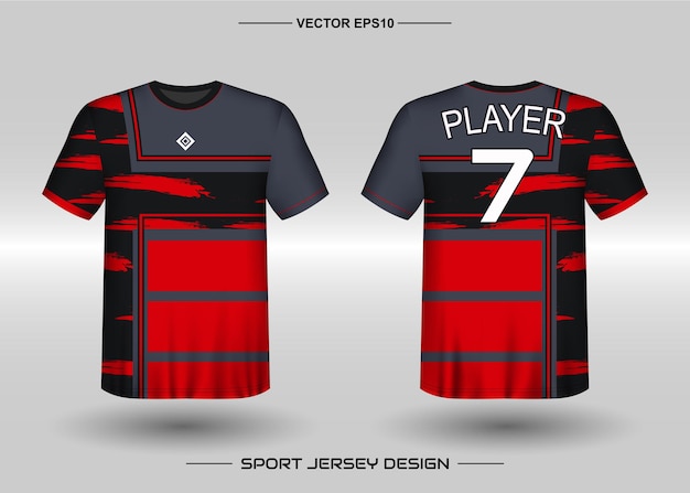 Sports jersey design template for soccer team