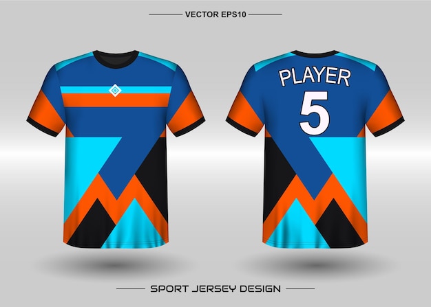 Sports jersey design template for soccer team